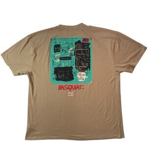 Basquiat Equals Pi Short Sleeve Tee Khaki T-Shirt Size XXXL 3XL